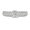 Norman Silverman 18K White Gold Asscher Center Pave Diamond Ring