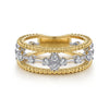 Gabriel & Co. 14K Two-Tone Bujukan Diamond Stackable Ring