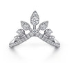 Gabriel & Co. 14K White Gold Bursting Diamond Chevron Ring