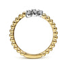 Gabriel & Co. 14K Two-Tone Bujukan and Diamond Bypass Ring