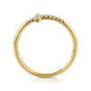 Gabriel & Co. 14K Yellow Gold Sideways Diamond Cross Ring