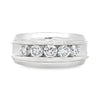 18K White Gold 5-Stone Channel Set Diamond Gentleman Ring