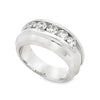 18K White Gold 5-Stone Channel Set Diamond Gentleman Ring