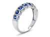 18K White Gold Sapphire and Diamond Band