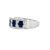 18 K White Gold Oval Sapphire and Diamond Band