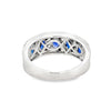 18 K White Gold Oval Sapphire and Diamond Band