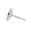 18K White Gold Sapphire and Diamond Clover Ring