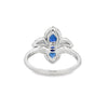 18K White Gold Sapphire and Diamond Clover Ring