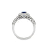 18K White Gold Sapphire and Diamond Clover Ring