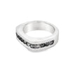 14K White Gold Black Diamond Band