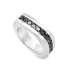 14K White Gold Black Diamond Band