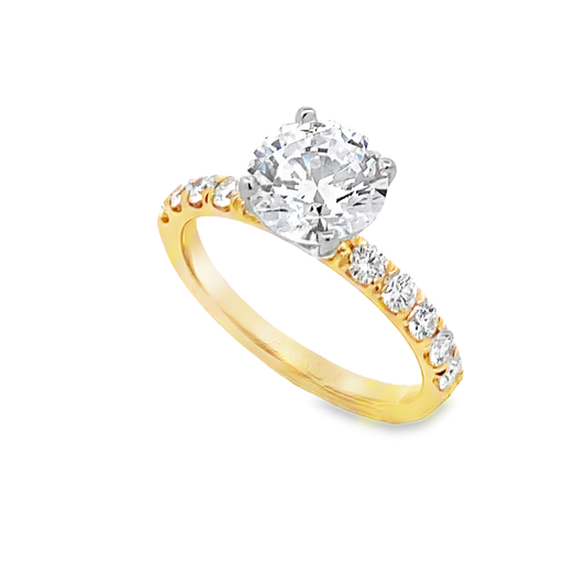 Roman Jewelers Signature 14K Yellow Gold Diamond Engagement Ring Setting