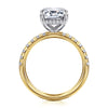 Gabriel & Co. "Adela" 14K Two-Tone Emerald Diamond Engagement Ring Setting