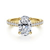 Gabriel & Co. "Gaia" 14K Oval Lotus Diamond Engagment Ring Setting
