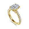 Gabriel & Co. "Gaia" 14K Oval Lotus Diamond Engagment Ring Setting