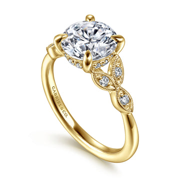 Gabriel & Co. "Brigida" 14K Vintage Inspired Diamond Engagement Ring Setting