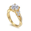 Gabriel & Co. "Deisha" 14K Twistted Diamond Semi-Mount Engagement Ring Setting