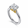 Gabriel & Co. "Nelia" 14K Two-Tone Lotus Diamond Semi-Mount Engagement Ring Setting