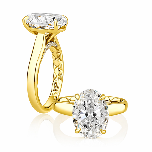 A. Jaffe 14K Yellow Gold 4ct Oval Center Diamond Semi-Mount Ring