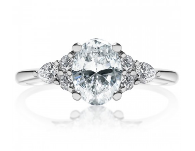 14K White Gold Diamond Engagement Ring Setting with 0.80 ct. Cushion Natural Diamond