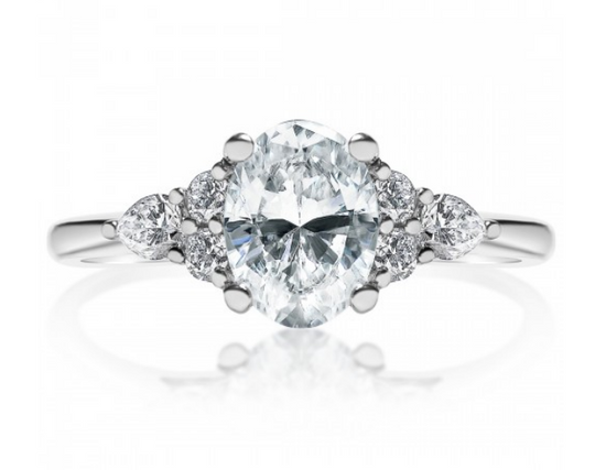 14K White Gold Diamond Engagement Ring Setting with 1.51 ct. Cushion Natural Diamond