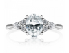 14K White Gold Diamond Engagement Ring Setting with 1.51 ct. Cushion Natural Diamond