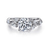 Gabriel & Co. 14K White Gold Twist Floral Accent Engagement Ring Setting