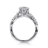 Gabriel & Co. 14K White Gold Twist Floral Accent Engagement Ring Setting