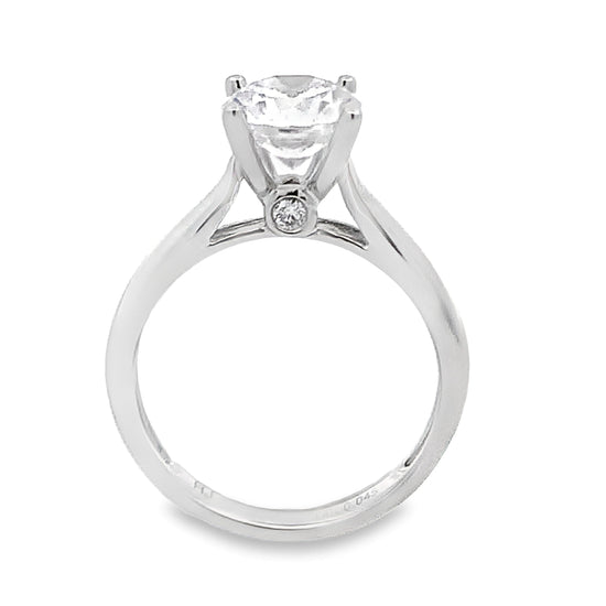 14K White Gold Surprise Diamond Engagement Ring Setting with 0.60 ct. Round Natural Diamond