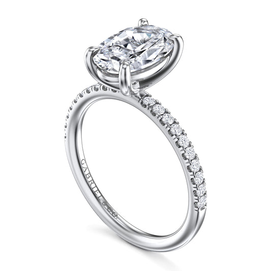 Gabriel & Co. 14K White Gold Diamond Shank Engagement Ring Setting