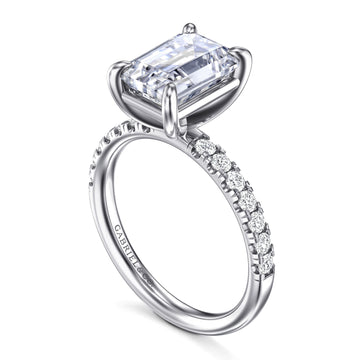 Gabriel & Co. 14K White Gold Diamond Shank Engagement Ring Setting
