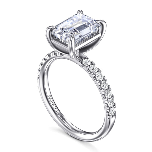 Gabriel & Co. 14K White Gold Diamond Shank Engagement Ring Setting