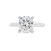 14K White Gold Diamond Hidden Halo Solitaire Engagement Ring Setting