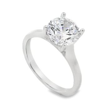 14K White Gold Solitaire Engagement Ring Setting