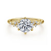 Gabriel & Co. 14K Yellow Gold Starlight Diamond Cluster 6-Prong Head Engagement Ring Setting