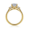 Gabriel & Co. 14K Yellow Gold Lotus Collection Side-Stone Engagement Ring Setting