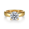 Gabriel & Co. 14K Yellow Gold Wide Band & Diamond Gallery Rail Engagement Ring Setting