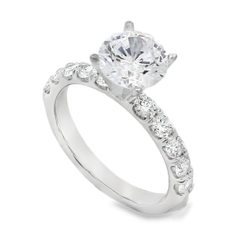 Roman Jewelers Signature 14K White Gold Diamond Engagement Ring Setting