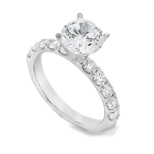 Roman Jewelers Signature 14K White Gold Diamond Engagement Ring Setting