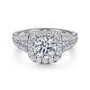 Gabriel & Co.14K White Gold Diamond Cushion Halo Engagement Ring Setting