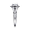 Gabriel & Co.14K White Gold Diamond Cushion Halo Engagement Ring Setting