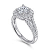 Gabriel & Co.14K White Gold Diamond Cushion Halo Engagement Ring Setting