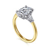 Gabriel & Co. 14K Two-Tone 3-Stone Diamond Engagement Ring Setting
