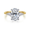 Gabriel & Co. 14K Two-Tone 3-Stone Diamond Engagement Ring Setting
