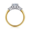 Gabriel & Co. 14K Two-Tone 3-Stone Diamond Engagement Ring Setting