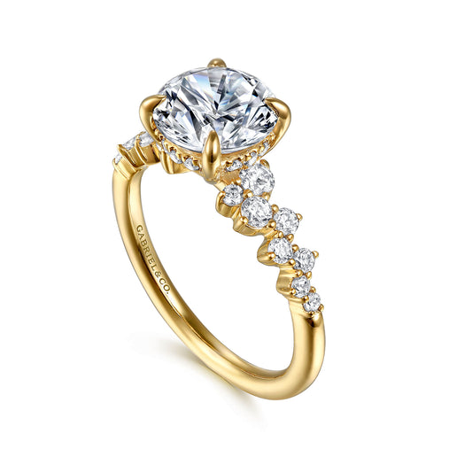 Gabriel & Co. 14K Yellow Gold Starlight Collection Round Diamond Engagement Ring Setting