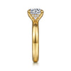 Gabriel & Co. 14K Yellow Gold Wide Band and Diamond Engagement Ring Setting