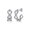 Gabriel & Co. 14K White Gold Lusso Diamond Link Hoops