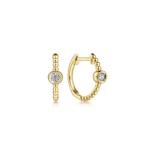 Gabriel & Co. 14K Yellow Gold Bujukan Diamond Huggies