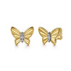Gabriel & Co. 14K Yellow Gold Diamond Butterfly Studs